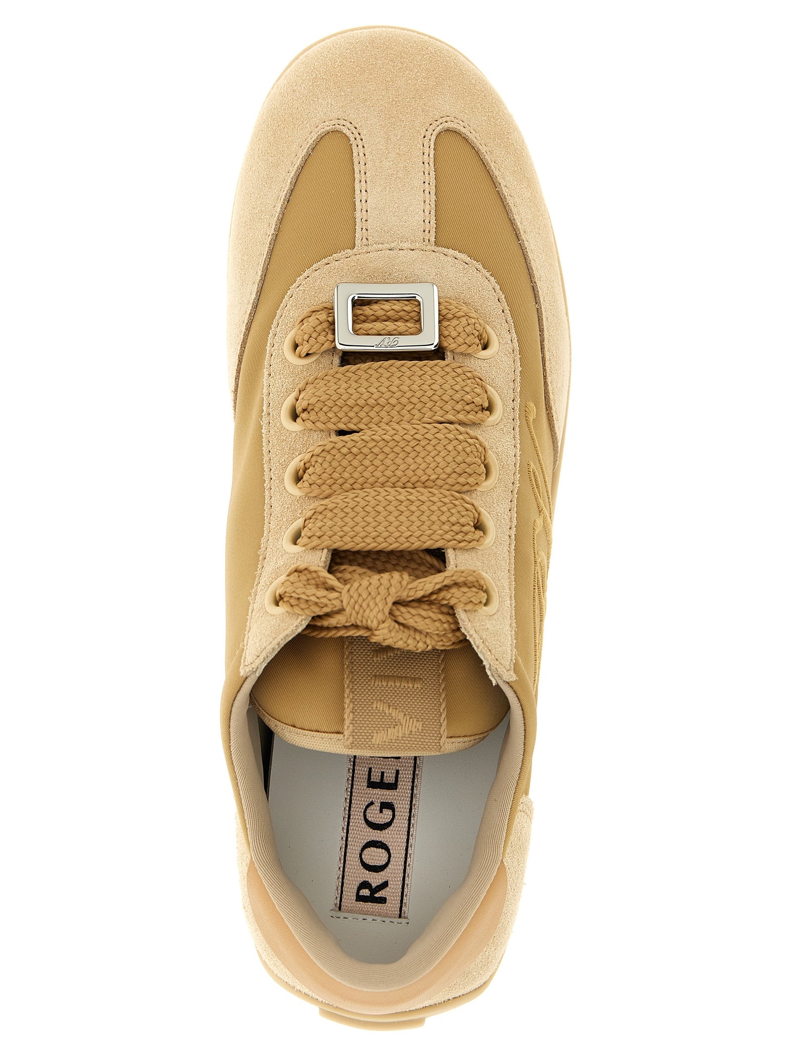 Roger Vivier Beige Calfskin High Top Sneakers
