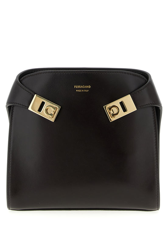 Ferragamo Brown Calfskin Crossbody Bag
