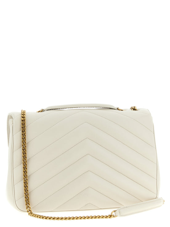 Saint Laurent Beige Lamb Leather Shoulder Bag