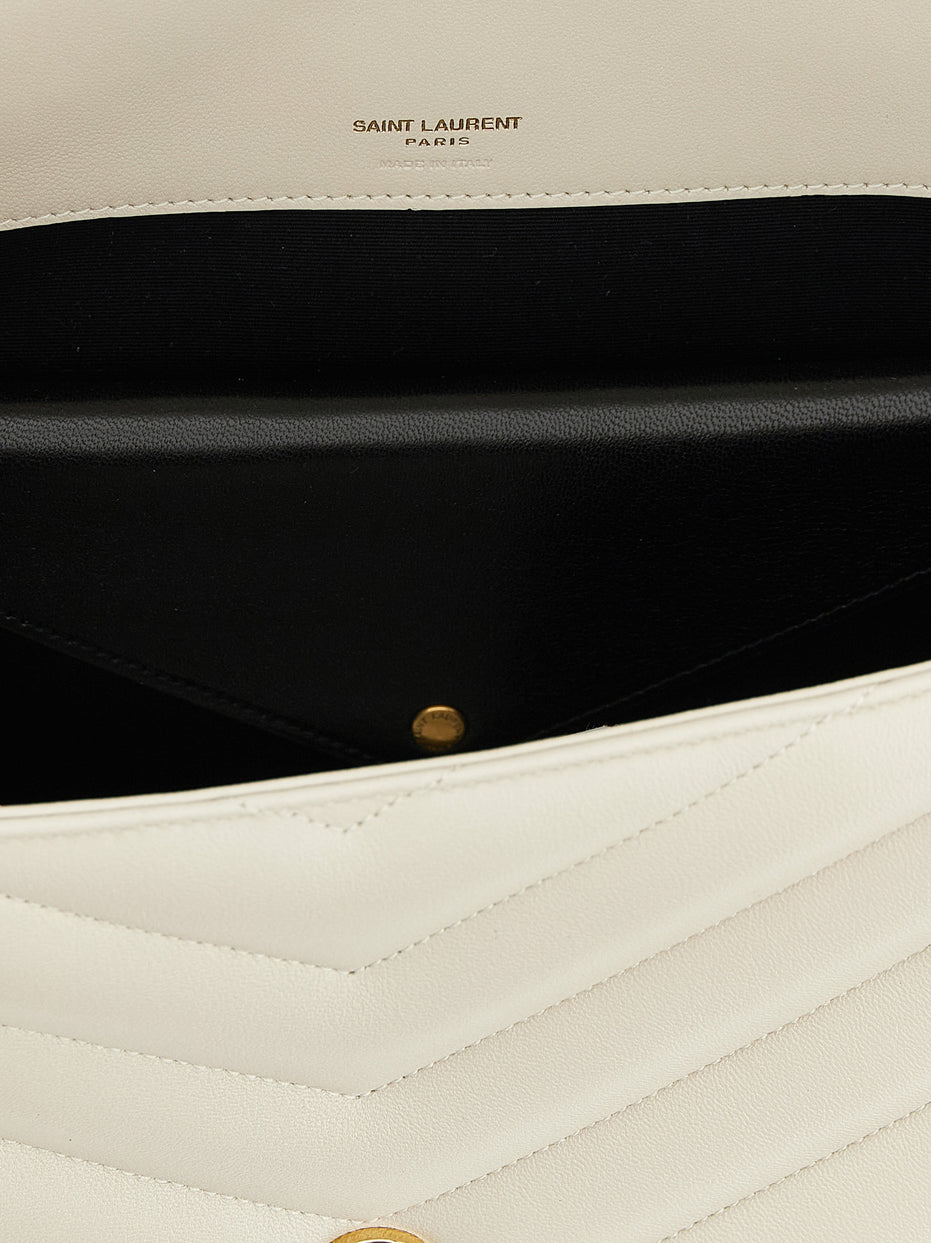 Saint Laurent Beige Lamb Leather Shoulder Bag