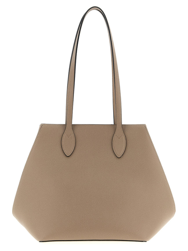 Valextra Beige Calfskin Tote Bag