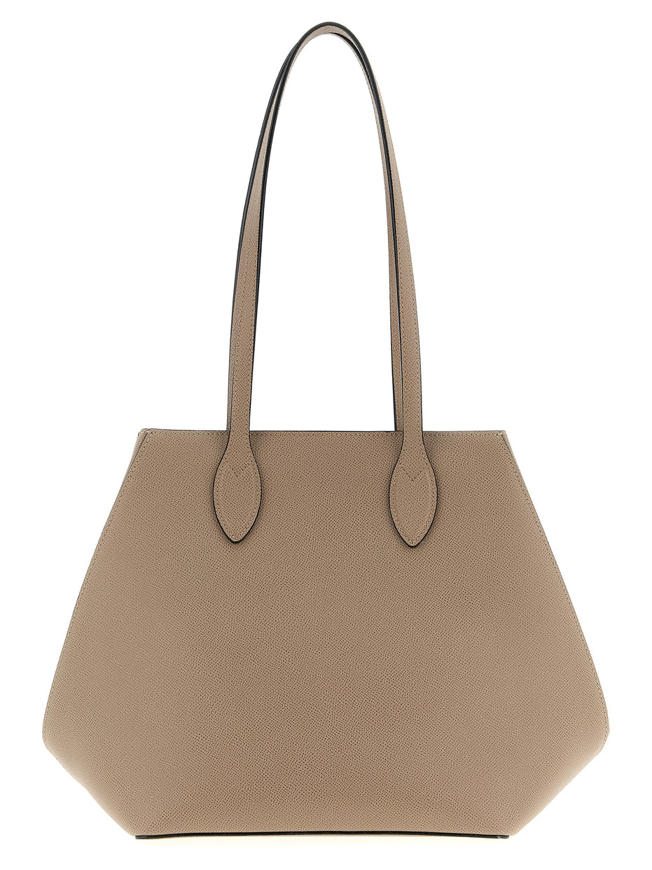 Valextra Beige Calfskin Tote Bag