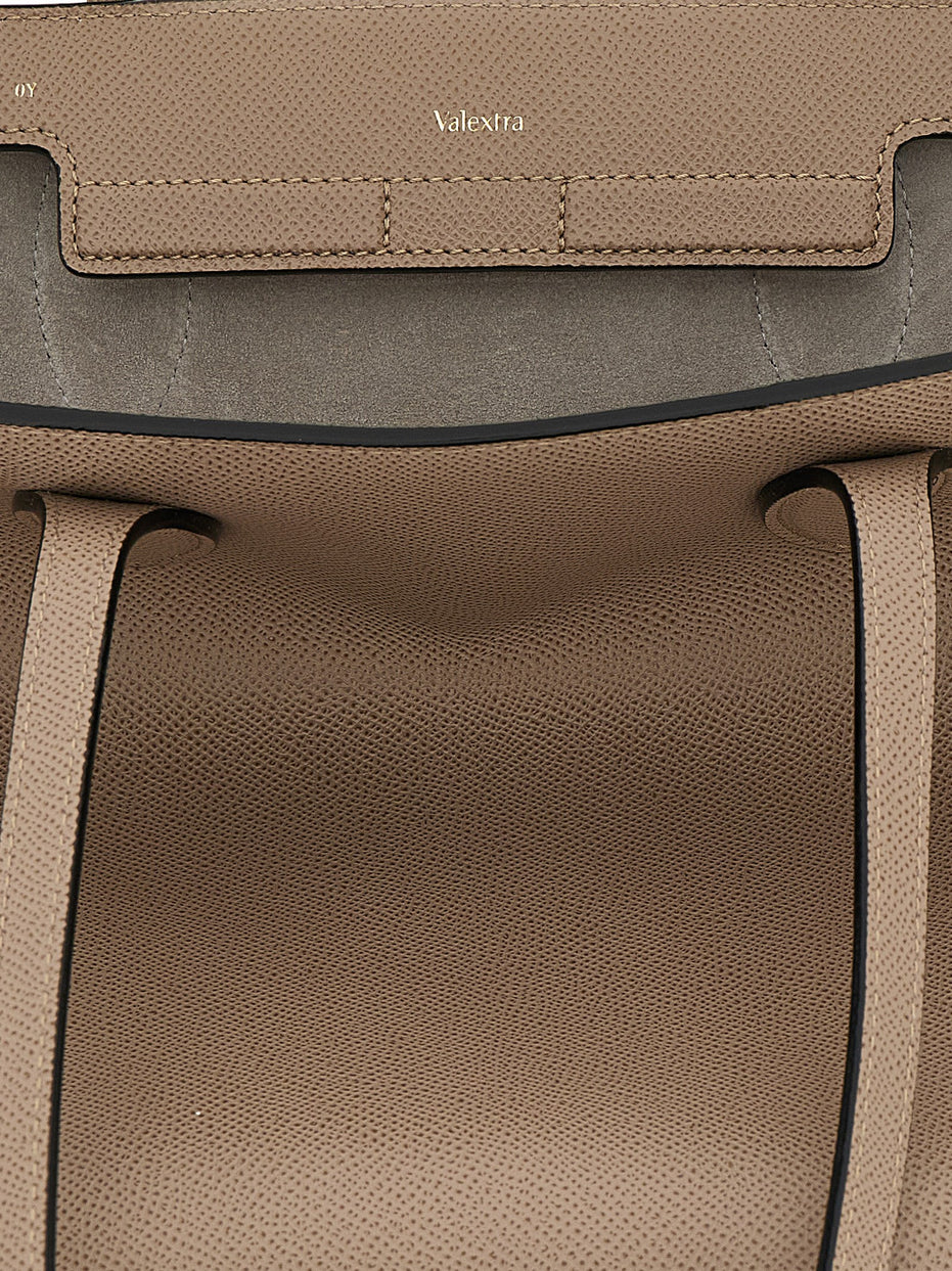 Valextra Beige Calfskin Tote Bag