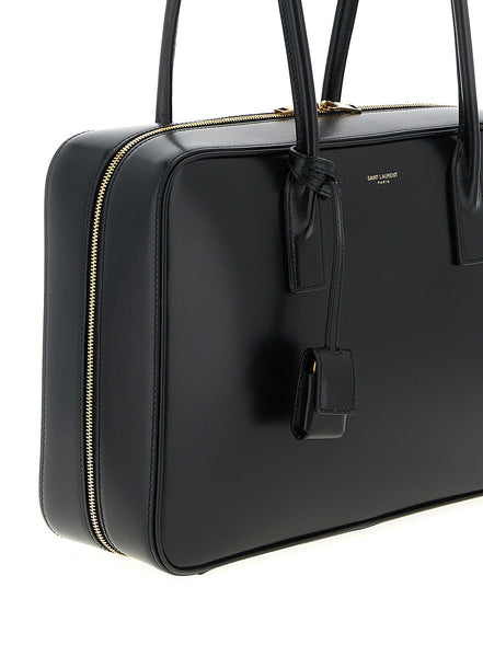 Μαύρη τσάντα ώμου Saint Laurent από δέρμα μοσχαριού