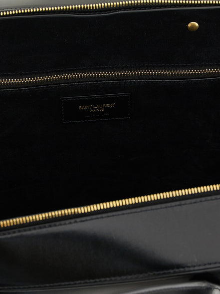 Μαύρη τσάντα ώμου Saint Laurent από δέρμα μοσχαριού