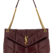 Saint Laurent Bordeaux Calfskin Shoulder Bag