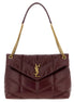Saint Laurent Bordeaux Calfskin Shoulder Bag