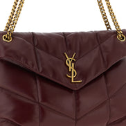 Saint Laurent Bordeaux Calfskin Shoulder Bag