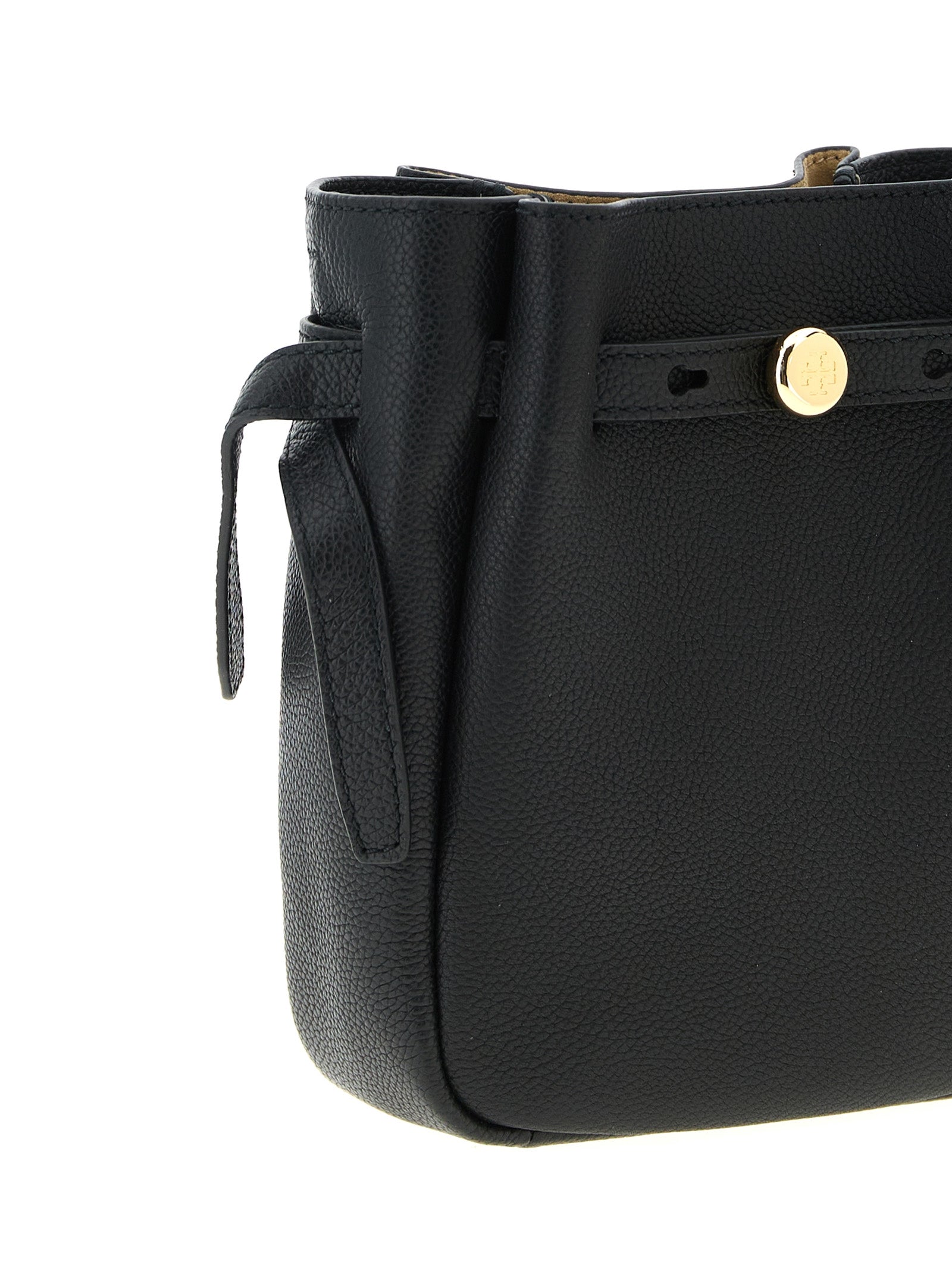 Τσάντα χιαστί Tory Burch από μαύρο δέρμα αγελάδας  