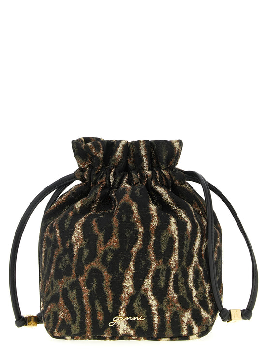 Ganni Brown Polyester Clutch Bag