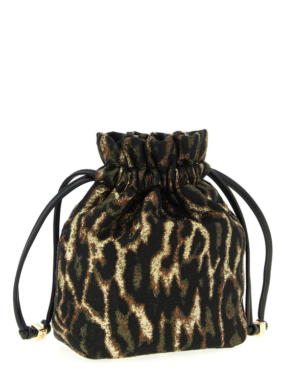 Ganni Brown Polyester Clutch Bag