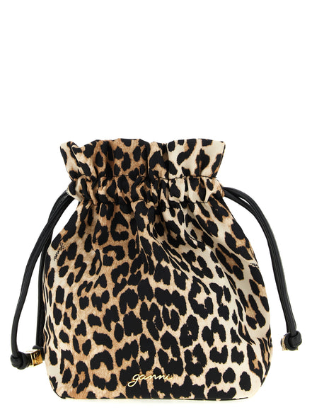 Ganni Brown Recycled Polyamide Clutch Bag