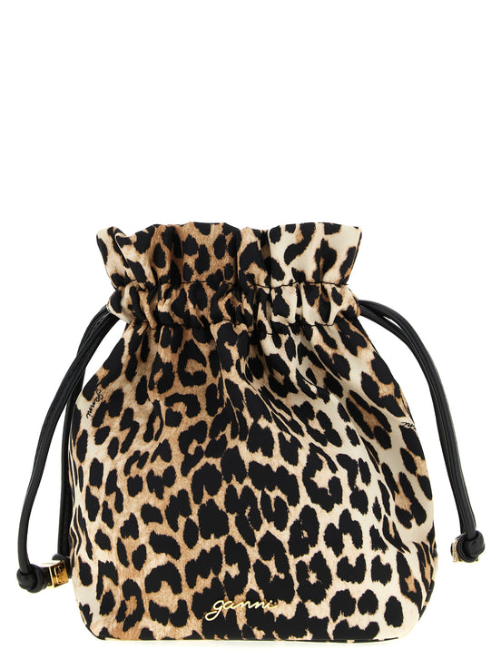 Ganni Brown Recycled Polyamide Clutch Bag