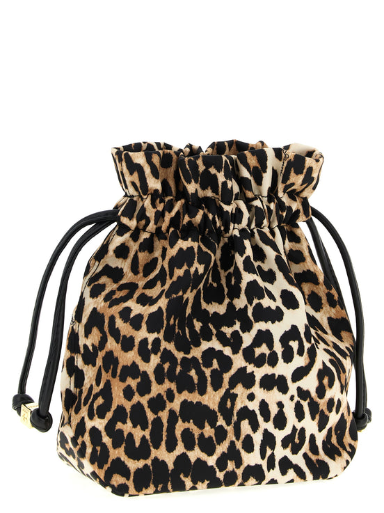 Ganni Brown Recycled Polyamide Clutch Bag