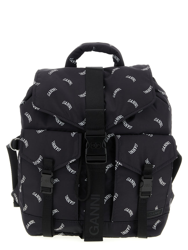 Ganni Black Polyester Backpack