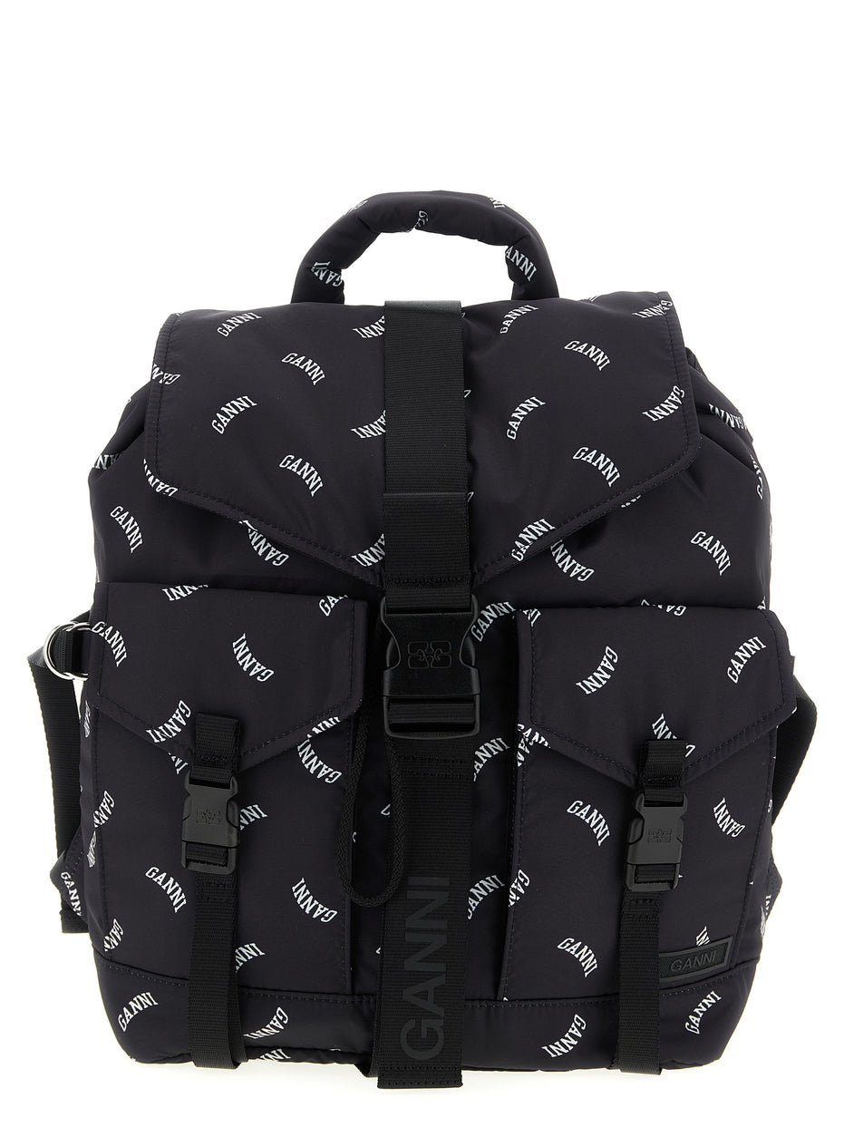 Ganni Black Polyester Backpack
