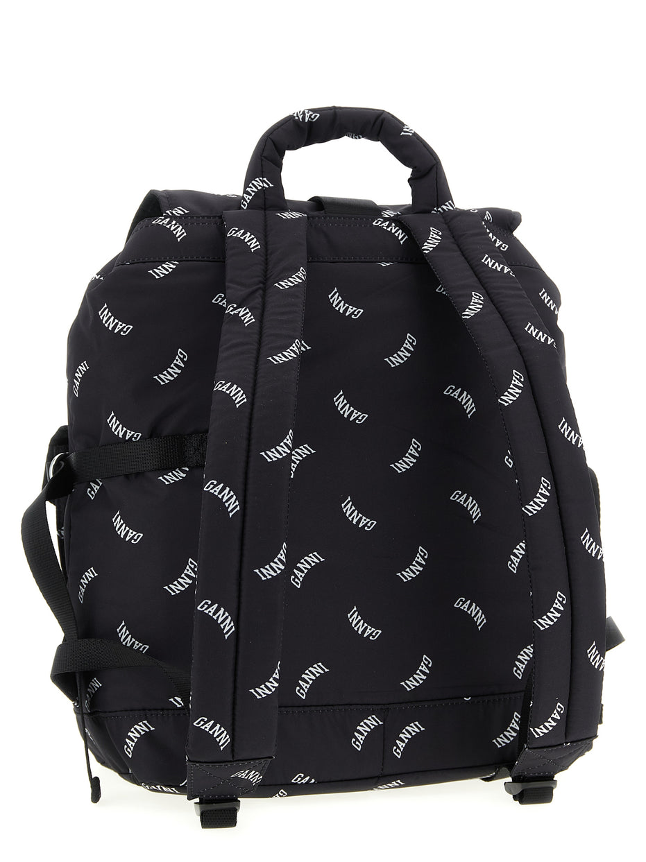 Ganni Black Polyester Backpack