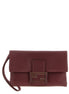 Fendi Bordeaux Lamb Leather Clutch Bag