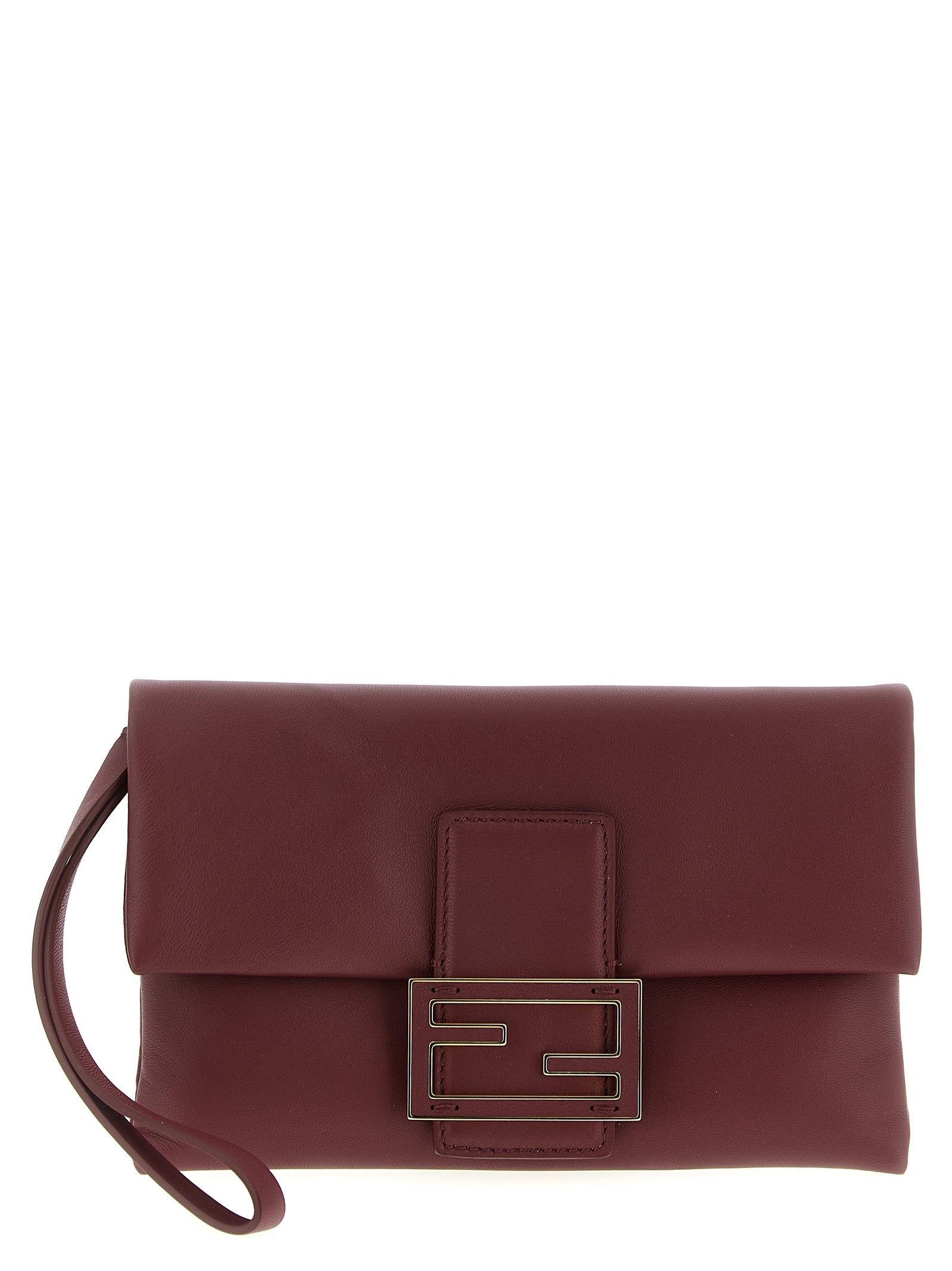Φάκελος Fendi από δέρμα αρνιού Bordeaux  