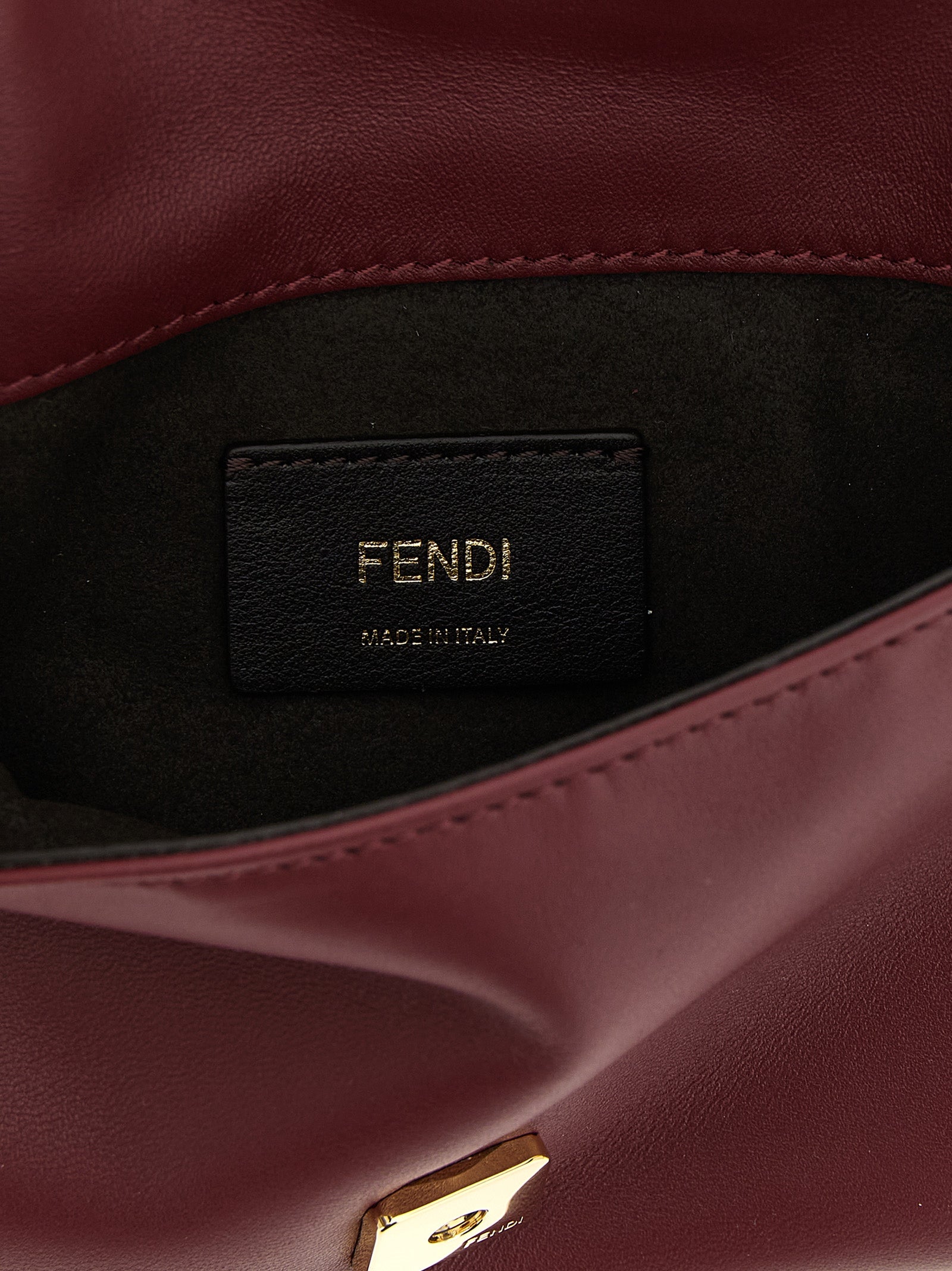 Φάκελος Fendi από δέρμα αρνιού Bordeaux  