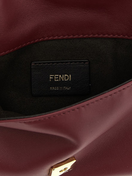 Φάκελος Fendi από δέρμα αρνιού Bordeaux  