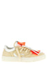 Off-White Beige Leather Low Top Sneakers
