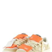Αθλητικά παπούτσια Off-White από μπεζ δέρμα χαμηλού προφίλ  