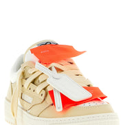 Αθλητικά παπούτσια Off-White από μπεζ δέρμα χαμηλού προφίλ  