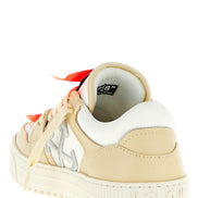 Αθλητικά παπούτσια Off-White από μπεζ δέρμα χαμηλού προφίλ  