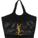 Saint Laurent Black Raffia Tote Bag
