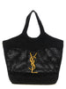 Saint Laurent Black Raffia Tote Bag