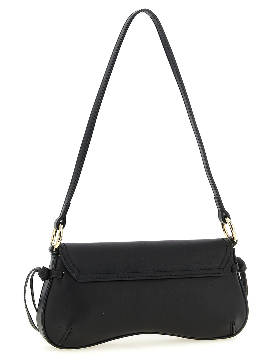 Twinset Black Leather Shoulder Bag