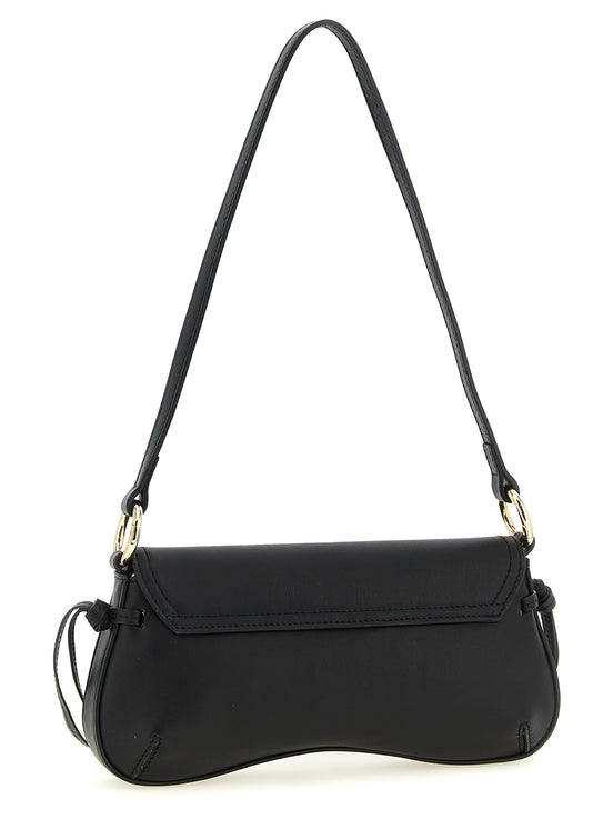 Twinset Black Leather Shoulder Bag
