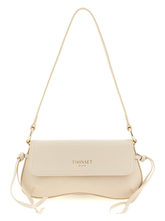Twinset White Leather Shoulder Bag