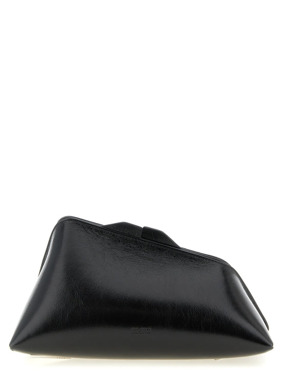 Τσάντα clutch The Attico από μαύρο δέρμα μοσχαριού