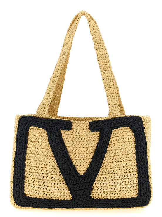 Valentino Garavani Beige Viscose Tote Bag