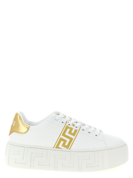 Versace Gold Nylon Platform Sneakers