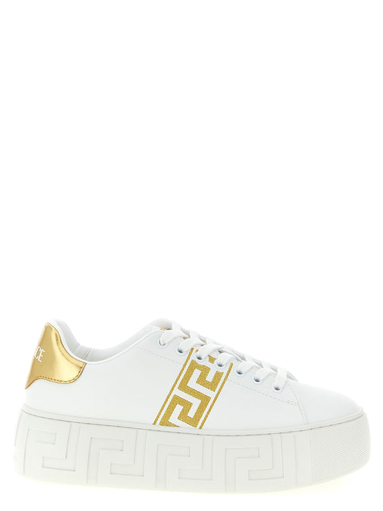 Versace Gold Nylon Platform Sneakers