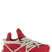 Rick Owens Red Cowhide Athletic Sneakers