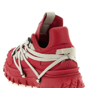 Rick Owens Red Cowhide Athletic Sneakers