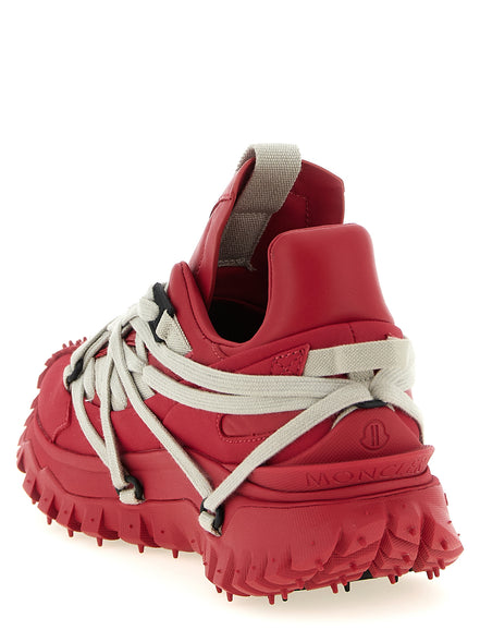 Rick Owens Red Cowhide Athletic Sneakers