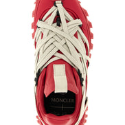 Rick Owens Red Cowhide Athletic Sneakers
