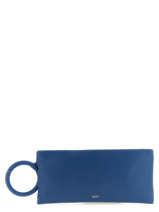 Tom Ford Blue Lambskin Clutch Bag