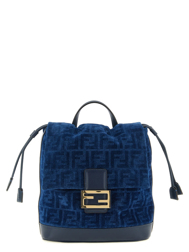 Fendi Blue Cotton Backpack
