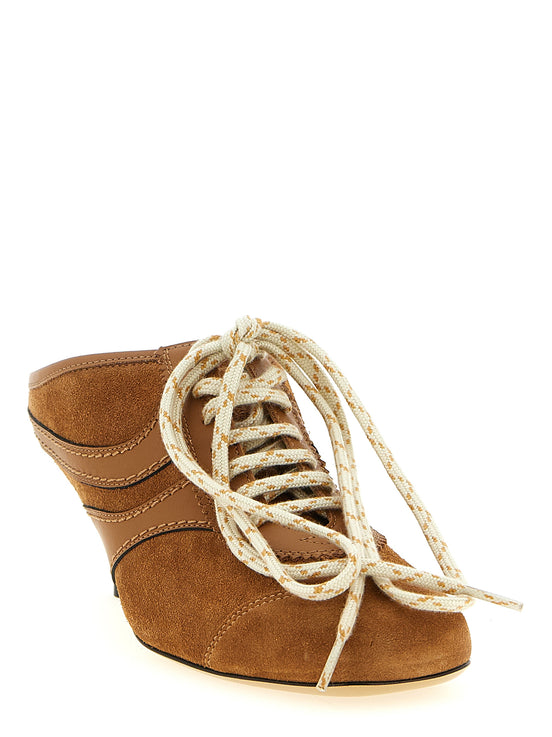 Dries Van Noten Brown Calfskin Platform Sneakers