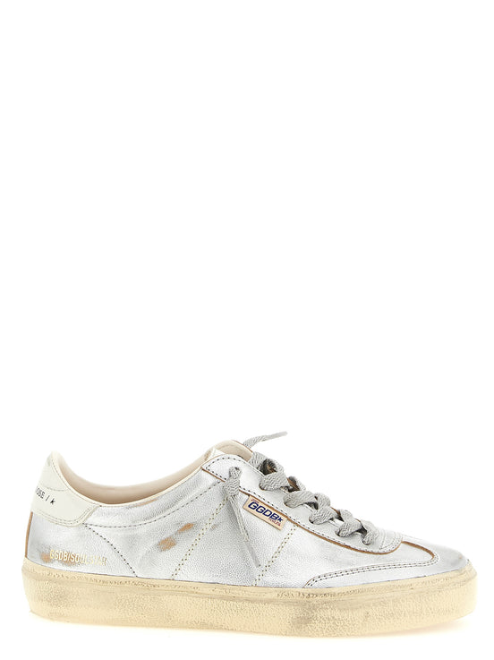 Αθλητικά παπούτσια Golden Goose από ασημί δέρμα αγελάδας χαμηλού προφίλ