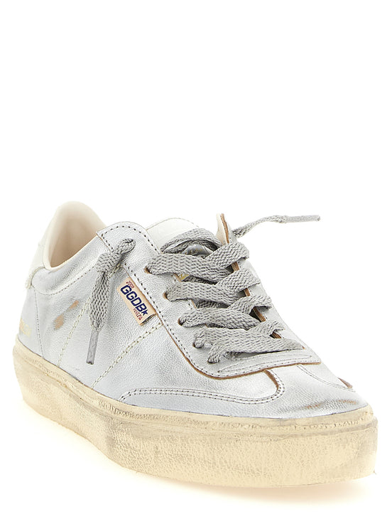 Αθλητικά παπούτσια Golden Goose από ασημί δέρμα αγελάδας χαμηλού προφίλ