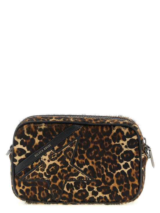 Τσάντα Golden Goose πολύχρωμη crossbody από δέρμα αγελάδας
