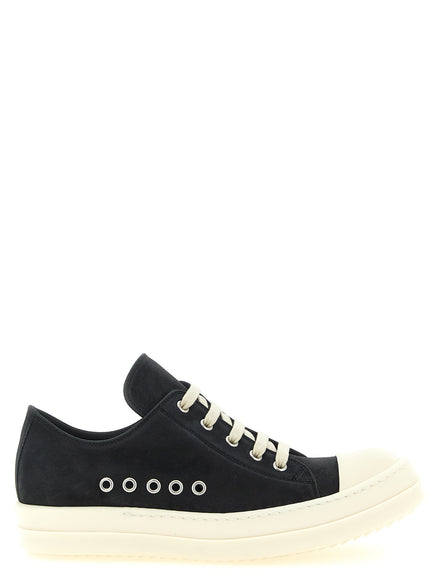 Rick Owens Black Calfskin Low Top Sneakers
