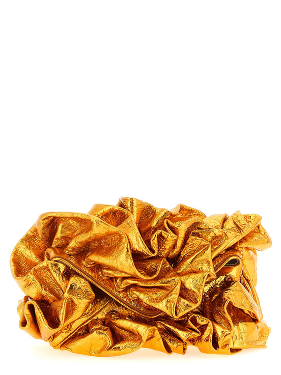 Dries Van Noten Orange Cowhide Clutch Bag